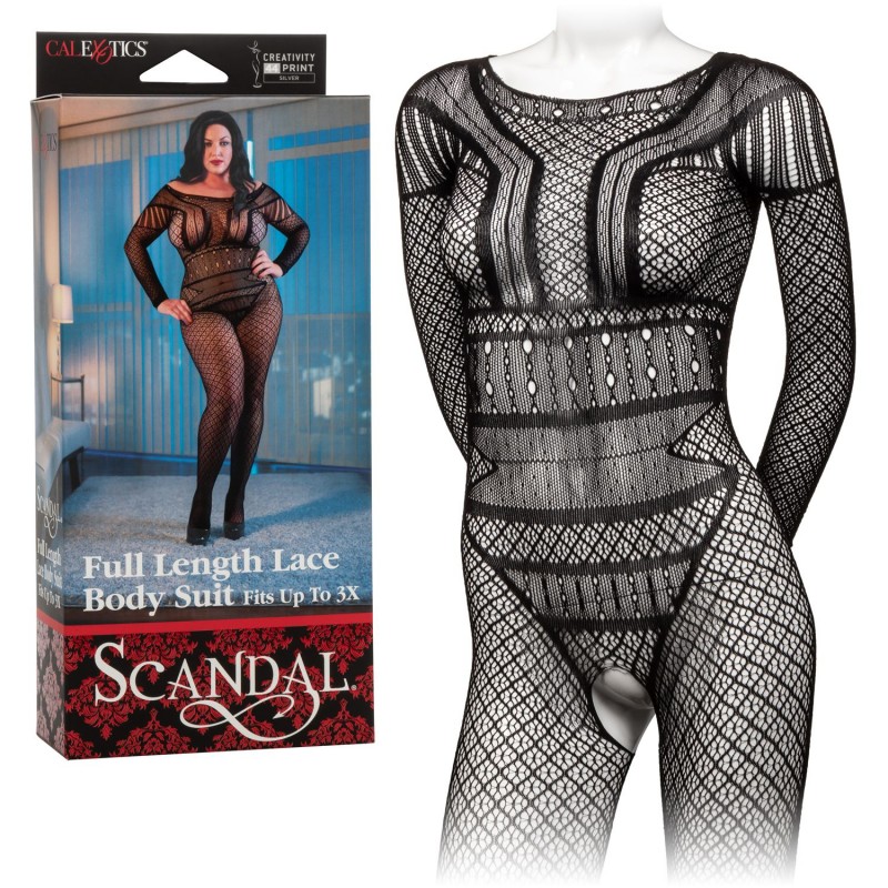 Scandal Full Length Lace Body Suit - Plus Size